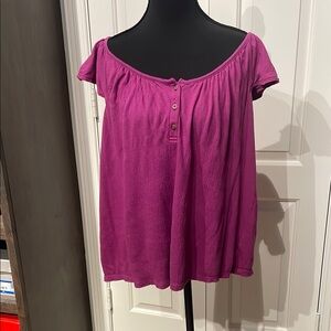 Old Navy Pink Buttoned Relaxed Blouse (A)